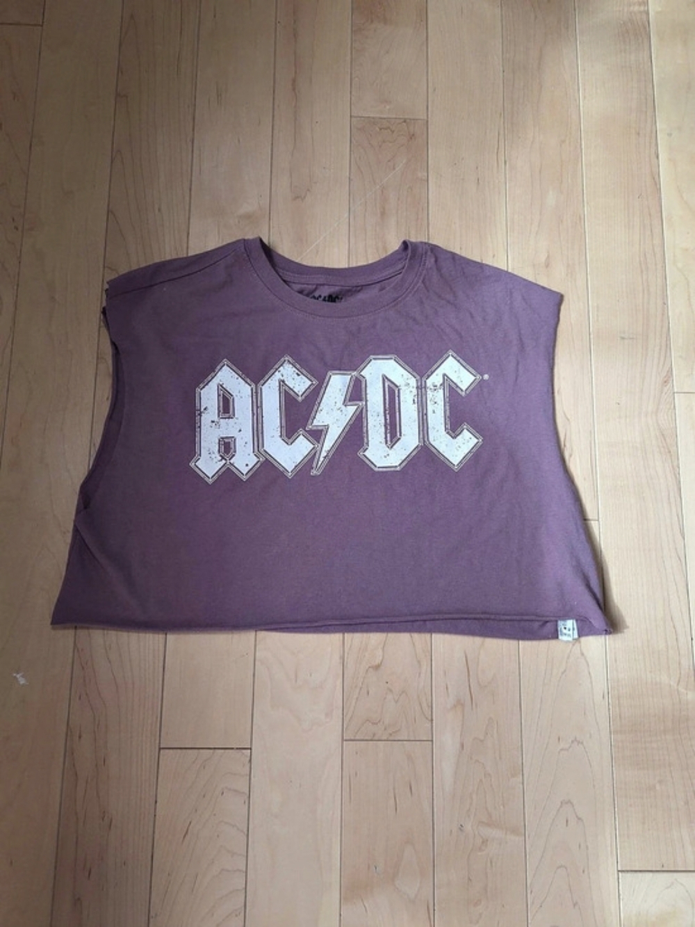 AC/DC Graphic Muscle Tee in Purple Size Small/Medium